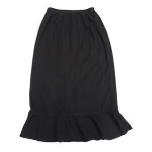 Tianello Tulip Skirt Black Tencel Rayon Garment Dyed Casual Pull On Elastic  XS